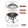 Grillz Fire Pit BBQ Grill with Mesh Lid and 48cm Stainless Steel Grate Charcoal Rack Fire Picker Wood Burning Outdoor