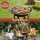 Grillz Fire Pit BBQ Grill with Mesh Lid and 48cm Stainless Steel Grate Charcoal Rack Fire Picker Wood Burning Outdoor