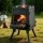 Grillz Portable Wood Burning Fire Pit BBQ Stove for Camping Outdoor Cooking and Picnics Black