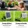 Gardeon Solar Water Feature: Twisted Fountain with LED Light Bird Bath, Durable Polyresin, Eco-Friendly, 85CM, Black