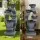 Gardeon 3-Tier Solar Fountain, Grey Polyresin, 90cm, Indoor/Outdoor, LED Lit, 350L/h Flow, Solar-Powered with Battery