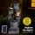 Gardeon 3-Tier Solar Fountain, Grey Polyresin, 90cm, Indoor/Outdoor, LED Lit, 350L/h Flow, Solar-Powered with Battery