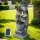 Gardeon 3-Tier Solar Fountain, Grey Polyresin, 90cm, Indoor/Outdoor, LED Lit, 350L/h Flow, Solar-Powered with Battery
