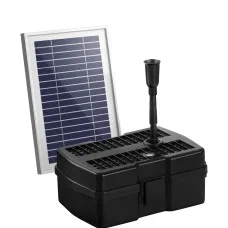 Gardeon Solar Pond Pump with Filter Box, 4.6FT Lift, Eco Bio Ball Filtration, Brushless DC Tech, Waterproof IP68