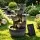 Gardeon Solar Fountain Water Feature 51cm 5-Tier Cascading Bowls Grey with Lithium Battery and Solar Panel