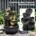 Gardeon Solar Fountain Water Feature 51cm 5-Tier Cascading Bowls Grey with Lithium Battery and Solar Panel