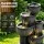 Gardeon Solar Fountain Water Feature 51cm 5-Tier Cascading Bowls Grey with Lithium Battery and Solar Panel