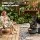 Gardeon Solar Fountain Water Feature 51cm 5-Tier Cascading Bowls Grey with Lithium Battery and Solar Panel