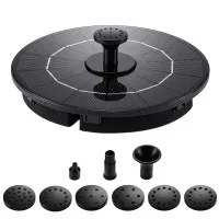 Gardeon Solar Fountain Pump Bird Bath Water Feature 17cm 165L/h 2.5W 7V Nine Spray Heads Black