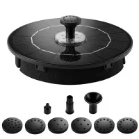 Gardeon Solar Fountain Pump for Bird Bath 17.4cm 165L/h 2.5W Nine Spray Heads LED Lights Black