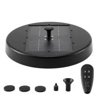 Gardeon Solar Fountain Pump 27cm 2.5W 250L/h Battery Backup LED Remote Black