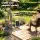 Gardeon Solar Water Fountain 80cm Four-Tier Cascading Design with LED Lighting and Battery Storage Grey