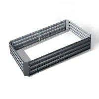 Green Fingers Galvanised Steel Raised Garden Bed 150x90cm – Durable, Rustproof Planter Box for Home Farming