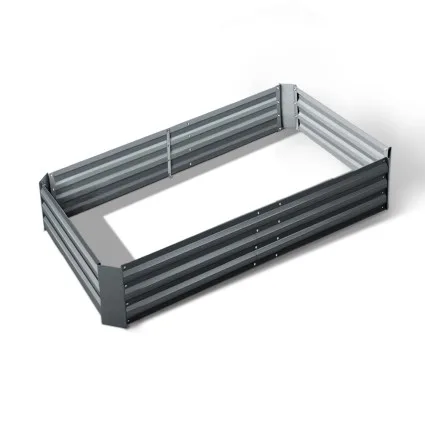 Green Fingers Galvanised Steel Raised Garden Bed 150x90cm – Durable, Rustproof Planter Box for Home Farming