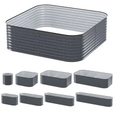 Greenfingers Modular Garden Bed 9-in-1, 56cm Height, Galvanised Steel, Rustproof, Easy Assembly, Grow Veggies & Herbs