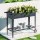 Green Fingers 100x40x80cm Raised Garden Bed - Galvanised Steel, Mobile with Wheels, Storage Shelf for Herbs & Vegetables