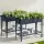 Green Fingers Raised Garden Bed x2, 100x40x80cm Galvanised Steel Planter Box with Wheels, Storage Shelf, Elevated Design
