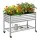 Green Fingers Mobile Raised Garden Bed 81cm with Wheels and Storage Shelf Silver