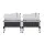 Green Fingers Raised Garden Bed x2 Set 80x49x74cm Galvanised Steel Planter Box with Aluminium Frame and Roof