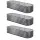 Green Fingers 240cm Raised Garden Bed Kit 3 Pack Galvanised Steel Oval Planters with Safety Edging