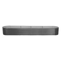 Green Fingers Galvanised Raised Garden Bed 320x80x42cm - Durable SGCC Steel Oval Planter with Safe Rounded Edges
