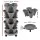 Green Fingers 5 Tier Vertical Garden Bed - Stackable Grey Planters with Auto Drainage for Herbs, Flowers & Strawberries