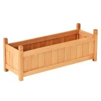 Greenfingers Wooden Raised Garden Bed 90x30x33cm - Eco-Friendly Fir Wood Planter Box for Vegetables & Flowers