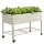 Green Fingers Mobile Raised Garden Bed 115cm White Elevated Planter 81cm Height with Wheels and Shelf