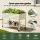 Green Fingers Mobile Raised Garden Bed 115cm White Elevated Planter 81cm Height with Wheels and Shelf