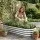 Green Fingers Raised Garden Bed Galvanised Oval Metal Planter 150x70x30cm Large Silver Outdoor Bed (0.5mm)