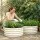 Green Fingers Round Galvanised Raised Garden Bed 2 Pack 60cm x 30cm White Rust Resistant Metal Planters