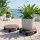 Gardeon 2PC Plant Carts HDPE Plant Caddy with Lockable Wheels Brown 32 cm x 10 cm in Pack of 2 Pieces