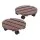 Gardeon 2PC Plant Carts HDPE Plant Caddy with Lockable Wheels Brown 32 cm x 10 cm in Pack of 2 Pieces