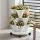 Green Fingers 3 Tier Stackable Vertical Planter Tower with Wheels White Self Watering Strawberry Pot for Indoor Outdoor