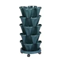 Greenfingers 5 Tier Stackable Garden Bed - Plastic Planters with Auto Drainage & Casters for Indoor/Outdoor Use Greenfingers 5 Tier Stackable Garden Bed - Plastic Planters with Auto Drainage & Casters for Indoor/Outdoor Use