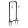 Green Fingers Black Metal Garden Hose Holder, Portable Freestanding Stand with 4 Spikes, Holds 30m, Rust-Resistant Steel