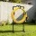 Green Fingers Black Metal Garden Hose Holder, Portable Freestanding Stand with 4 Spikes, Holds 30m, Rust-Resistant Steel