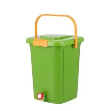 Gardeon 20L Kitchen Compost Bin Food Waste Caddy with Drain Tap and 3-Compartment Sorting Green