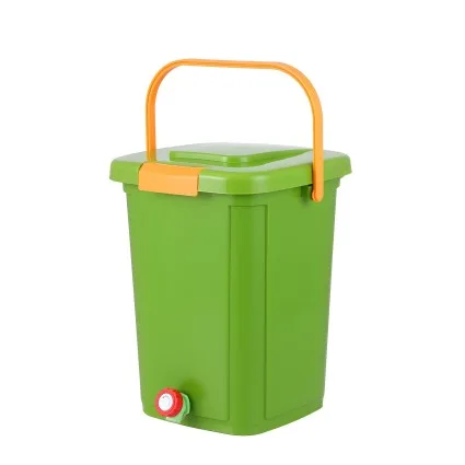 Gardeon 20L Kitchen Compost Bin Food Waste Caddy with Drain Tap and 3-Compartment Sorting Green