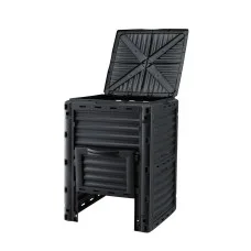 Gardeon 300L Heavy-Duty Tumbling Compost Bin Black Dual-Chamber Fast 6-8 Week Aeration System 300L Compost