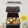 Gardeon 5L Compost Bin Kitchen Countertop Food Waste Caddy Black Ventilated Lid Wooden Handle Galvanised Iron