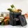 Gardeon 5L Compost Bin Kitchen Countertop Food Waste Caddy Black Ventilated Lid Wooden Handle Galvanised Iron