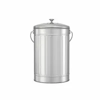 Gardeon 6L Stainless Steel Kitchen Compost Bin Countertop Caddy Ventilated Lid Odour Control Silver Matte
