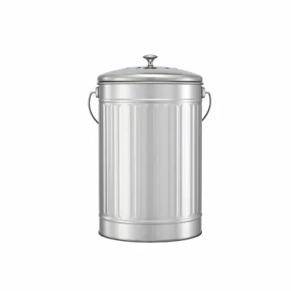 Gardeon 6L Stainless Steel Kitchen Compost Bin Countertop Caddy Ventilated Lid Odour Control Silver Matte