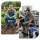 Gardeon Rolling Garden Cart Seat Stool 150kg Swivel Height Adjustable Red