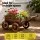 Gardeon Wooden Planter Cart Fir Wood Wagon Wheel Plant Stand Large Outdoor Decorative 77cm Lengths Suitable