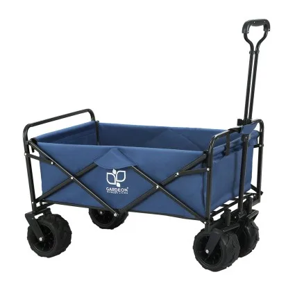 Gardeon 120kg Folding Garden Cart: Durable Steel & 600D Polyester Wagon with 360° Wheels for Camping & Beach
