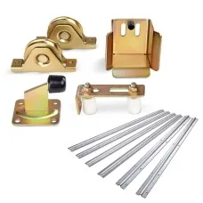 LockMaster Sliding Gate Hardware Kit - Galvanised Steel, 6m U Groove Track, Adjustable for DIY Door Maintenance & Install
