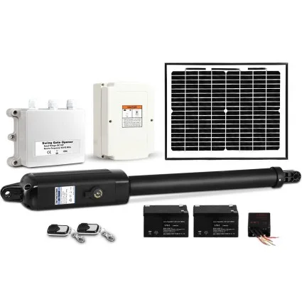 LockMaster Solar Swing Gate Opener 500kg 24V with 10W Solar Panel and 2 Remotes for 5.5m Gates