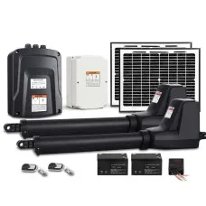LockMaster Dual Swing Gate Opener 800KG with 20W Solar Panel, Auto-Close, Obstruction Detection, 2 Remotes, IP44
